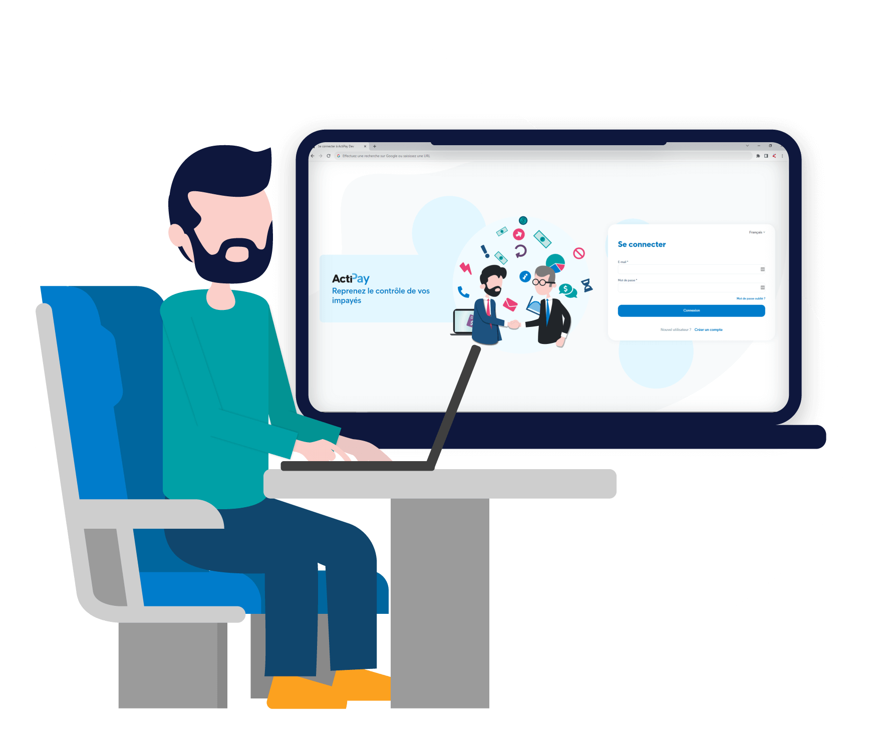 Tableau de bord de suivi en temps réel des relances et impayés sur ActiPay